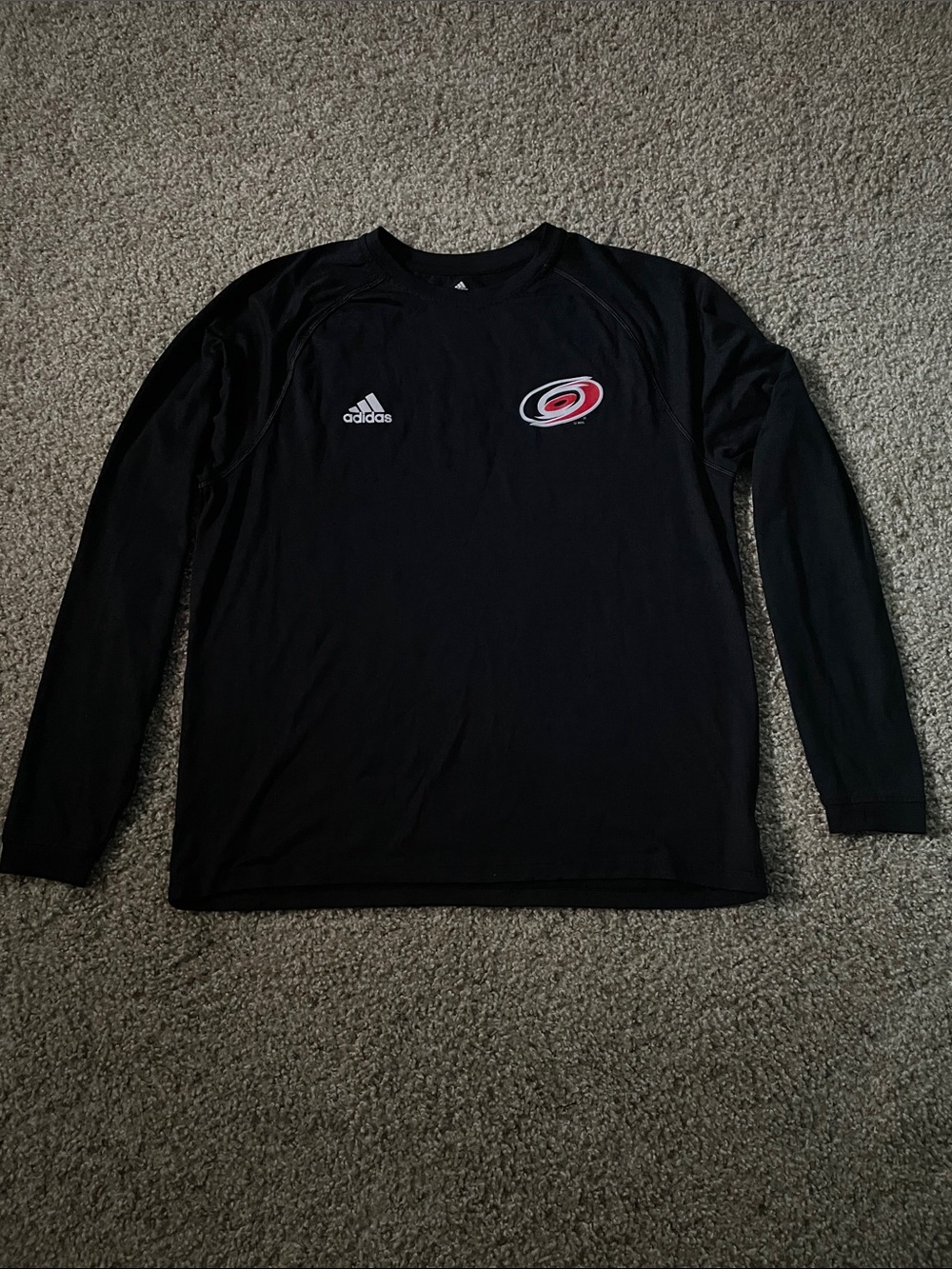 adidas Black Long Sleeve Carolina Hurricanes Training Shirt